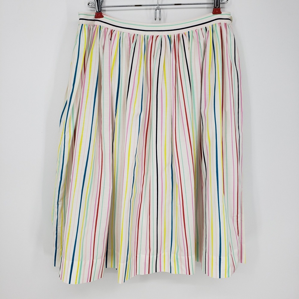 Original Penguin A Line Skirt Rainbow Striped Cotton Blend Women's Size 8
